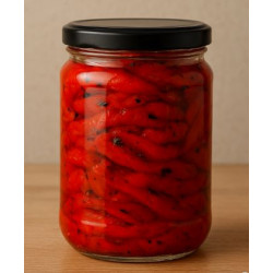 Pots de poivrons confits