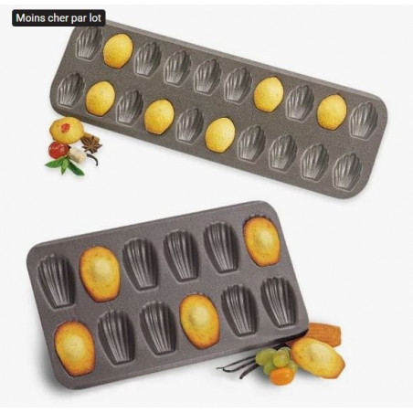 Lot de 2 moules à madeleines